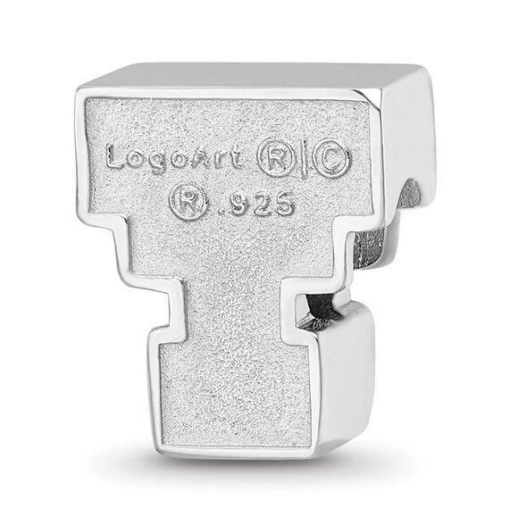 Sterling Silver Texas Tech University Block TT Enamel Bead Charm - Picture 4 of 6